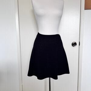 Theory Knit Rortie A-Line Mini Shirt in Black Size Small